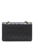 Pre-loved CHANEL Vintage 1989 Medium Lambskin Diamond-Quilted Classic Double Flap Shoulder Bag, Black