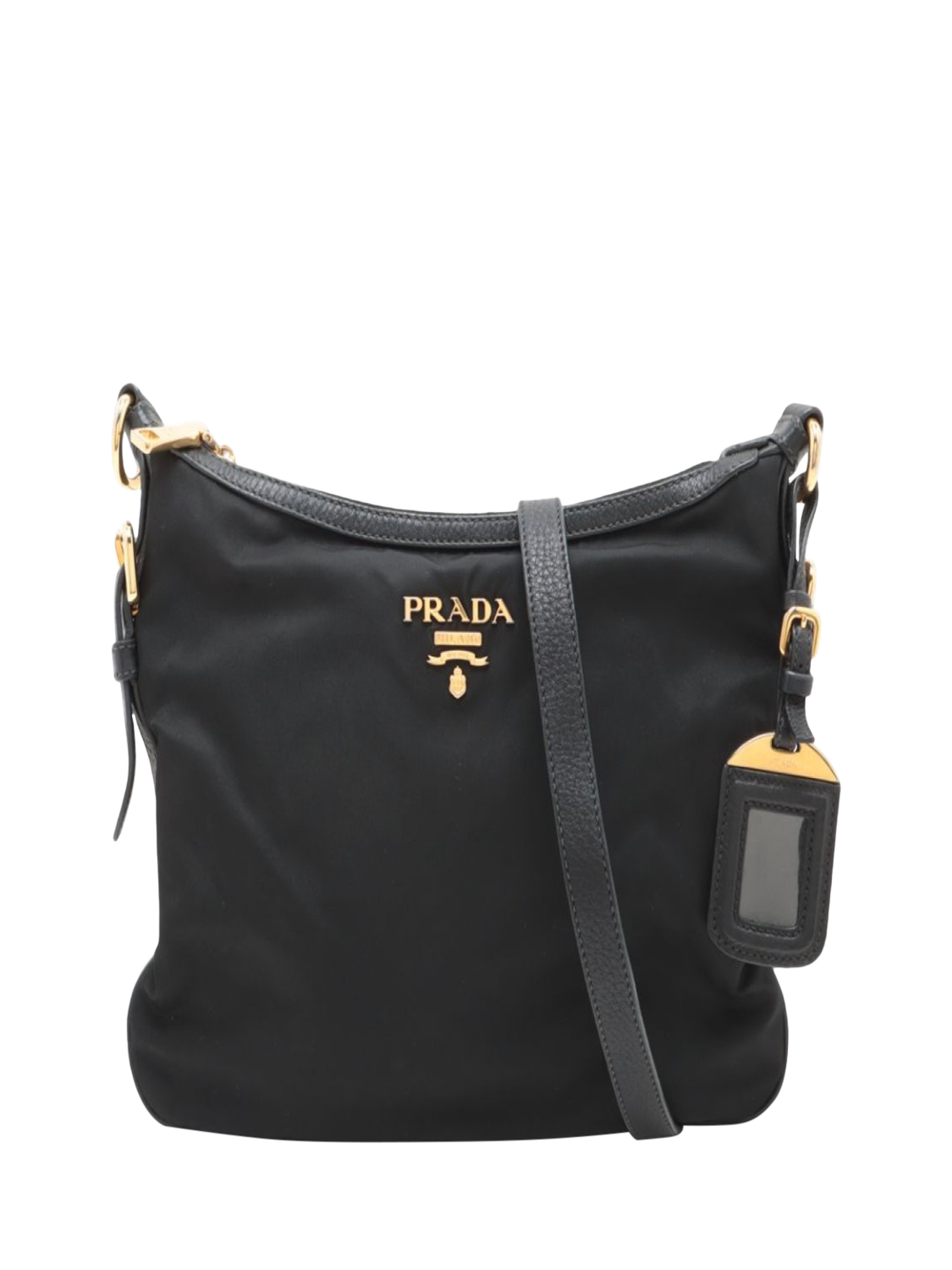 Pre-loved Prada Tessuto Nylon and Leather 2Way Shoulder Bag, Black