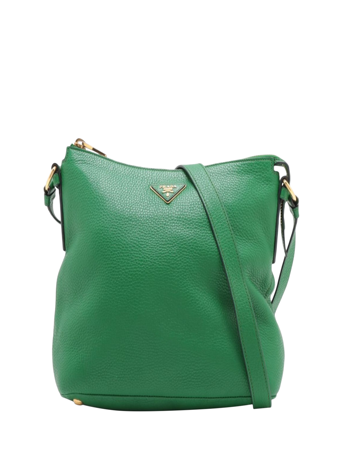 Pre-loved Prada Vitello Leather Shoulder Bag, Green