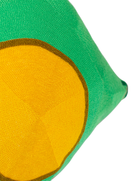 The Pillow Drop Amalfi Cushion, Multi - view 2, Bright Green