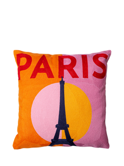 The Pillow Drop Paris Cushion, Multi, Orange/Multi