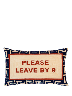 The Pillow Drop Please Leave by 9 Cushion, Multi, Black/Multi