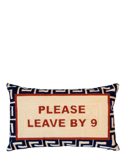 The Pillow Drop Please Leave by 9 Cushion, Multi, Black/Multi