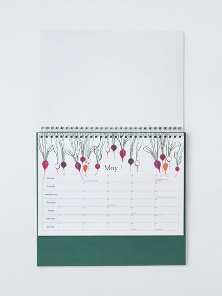 John Lewis X Deliciously Ella Seasonal Veg 2026 Month to View Calendar - view 2, Green