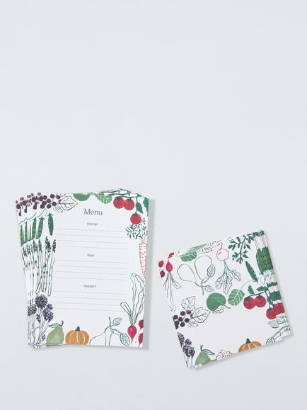 John Lewis X Deliciously Ella Blank Menu & Place Settings Hosting Kit - view 2, Green