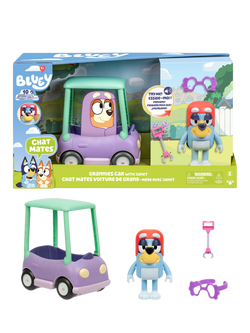 Bluey Granny, Car & Janet Chat Mates Play Set, Multi