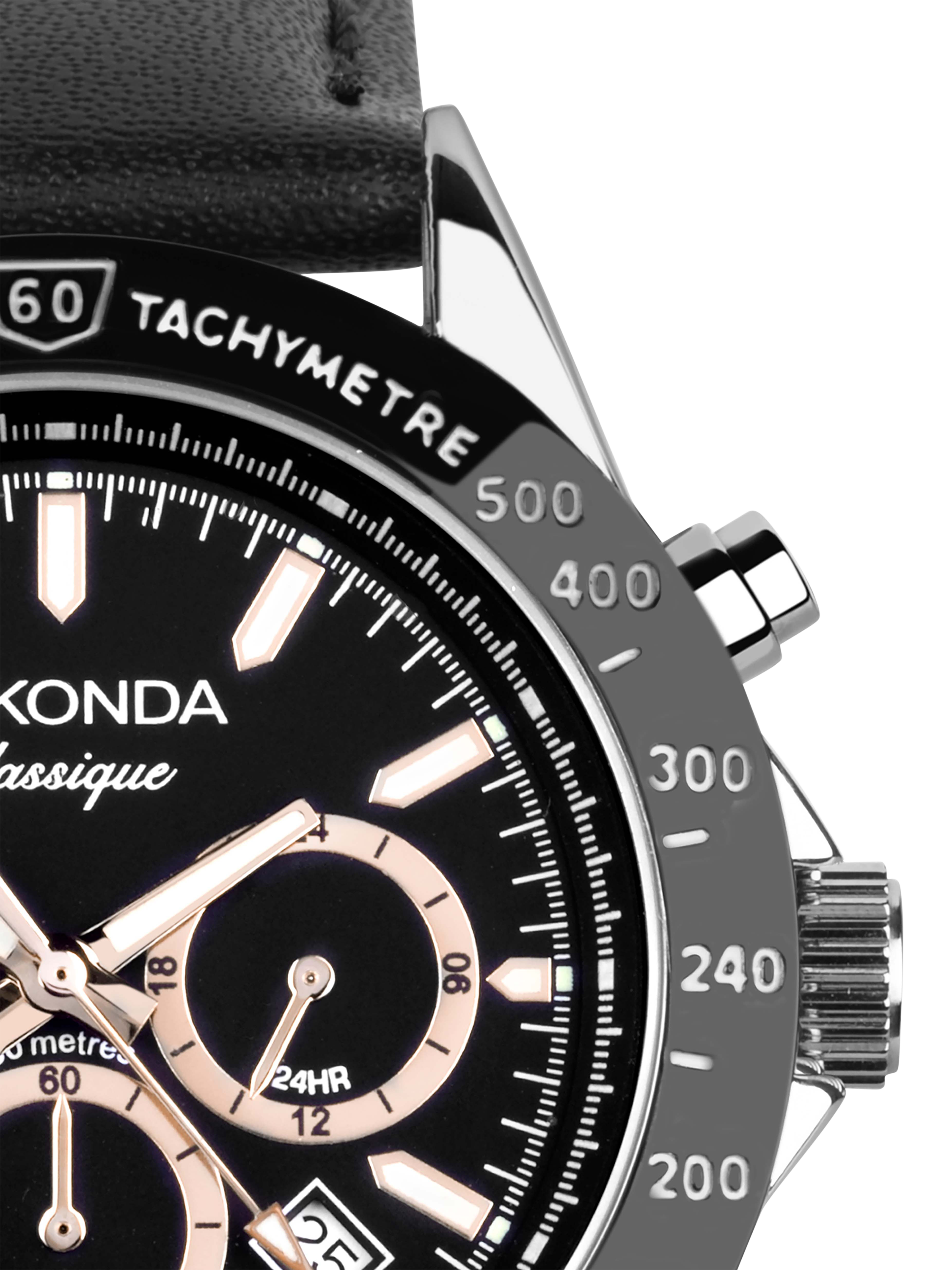 Product image 2 of 5, which shows Sekonda 30063 Men's Stainless Steel Leather Strap Sports Watch