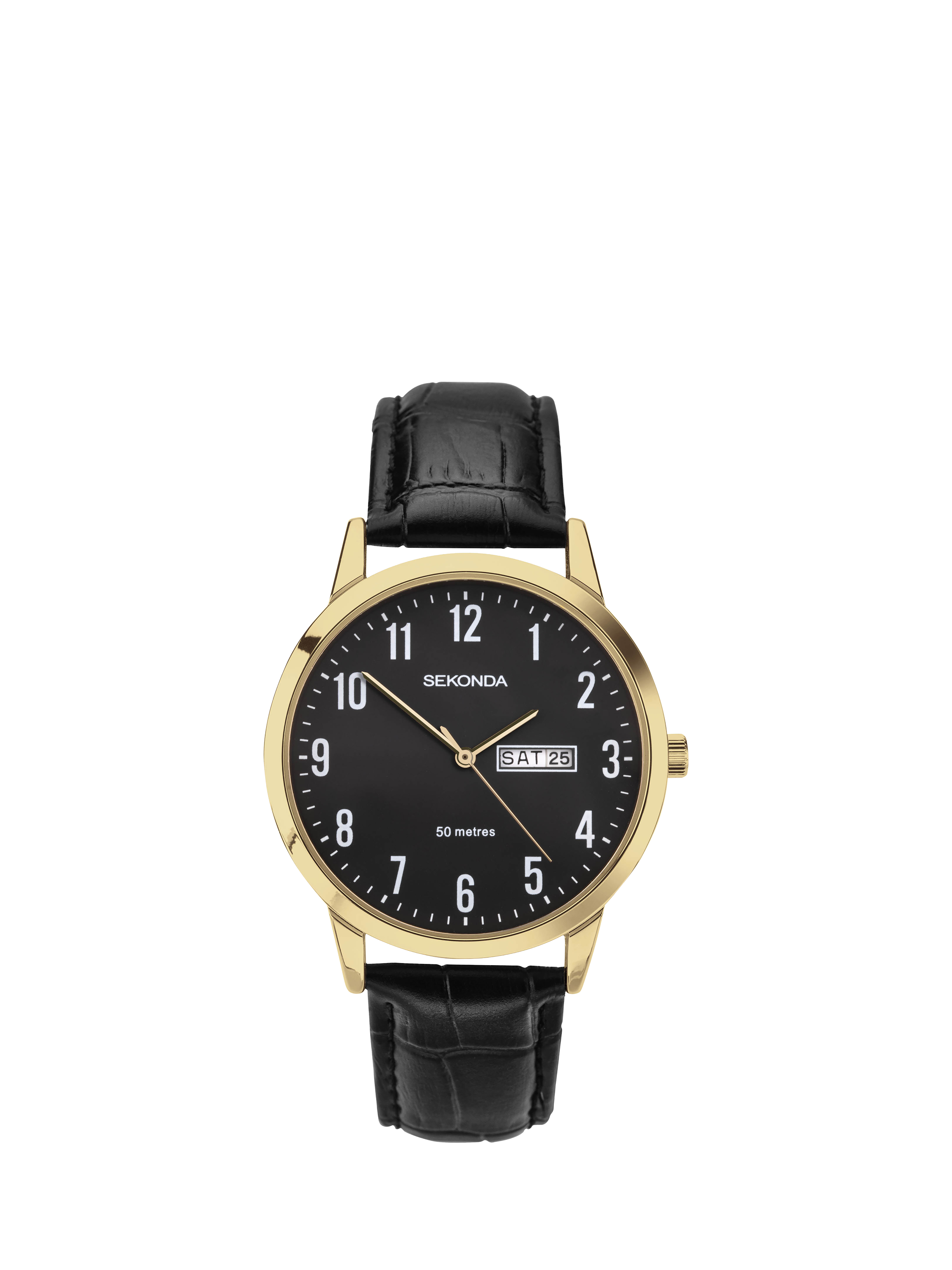 Product image 1 of 7, which shows Sekonda 30184 Men's Easy Reader Leather Strap Watch