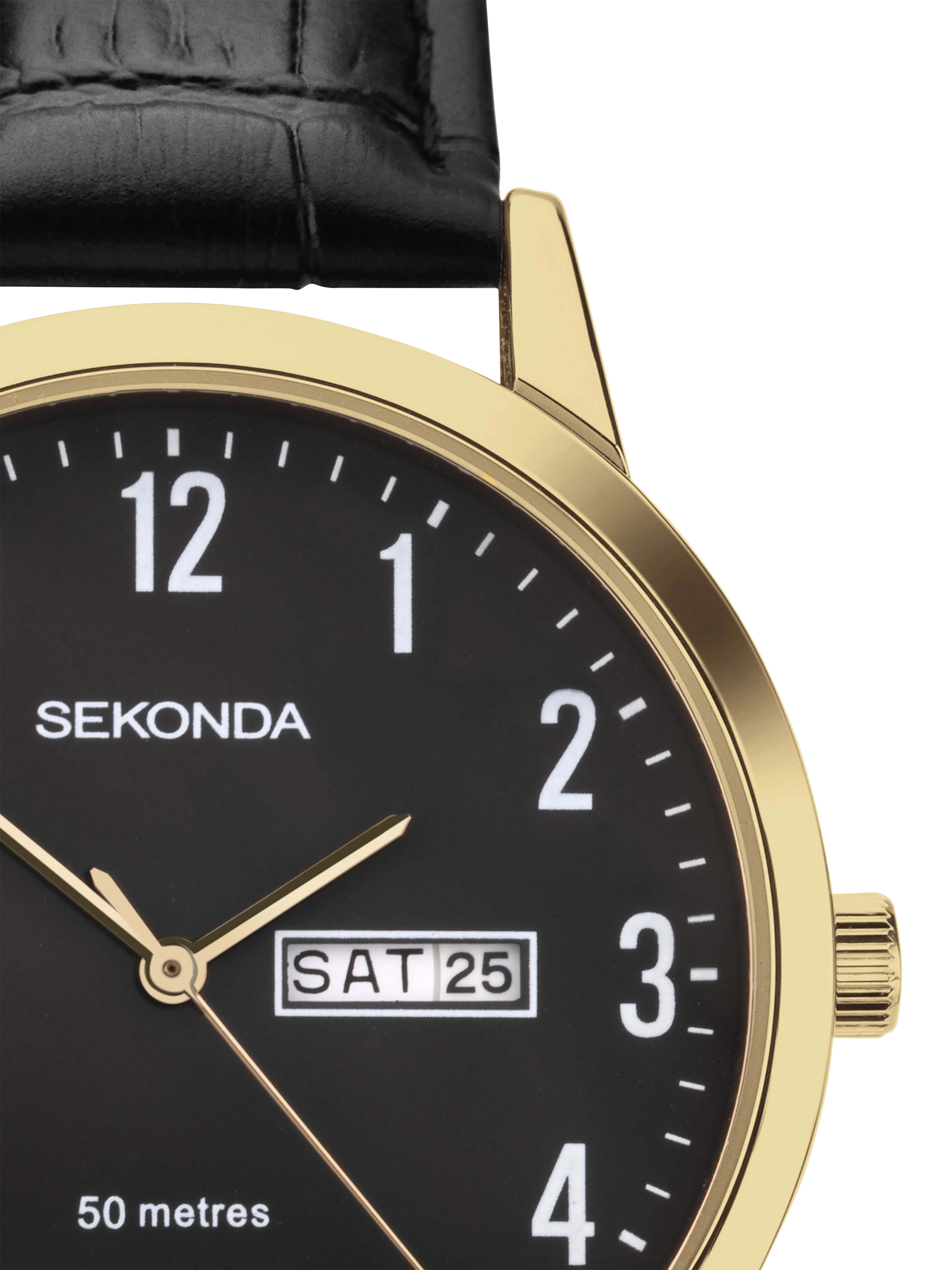 Product image 2 of 7, which shows Sekonda 30184 Men's Easy Reader Leather Strap Watch
