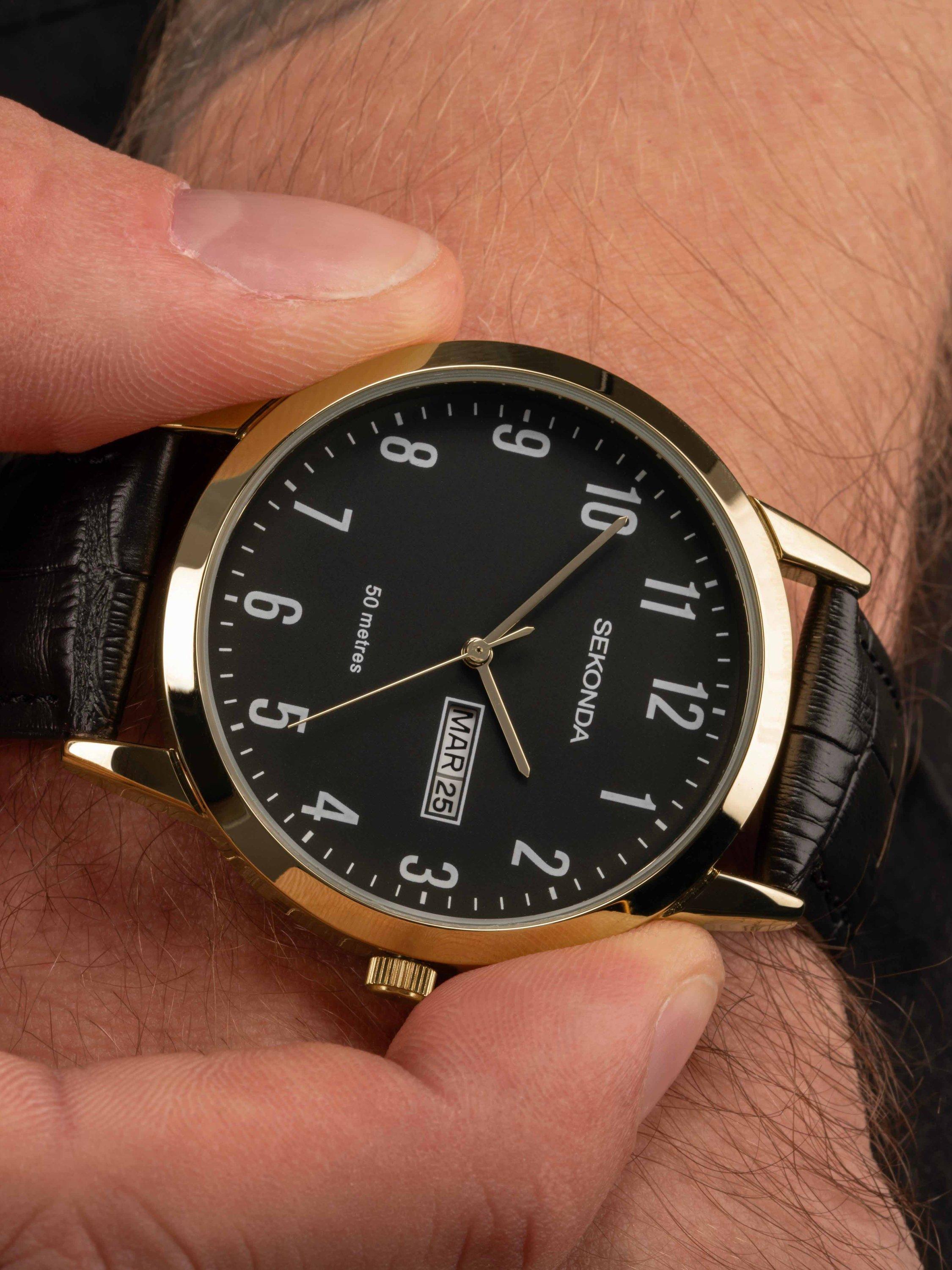 Product image 7 of 7, which shows Sekonda 30184 Men's Easy Reader Leather Strap Watch