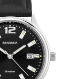 Sekonda 30187 Men's Sunray Dial Leather Strap Watch