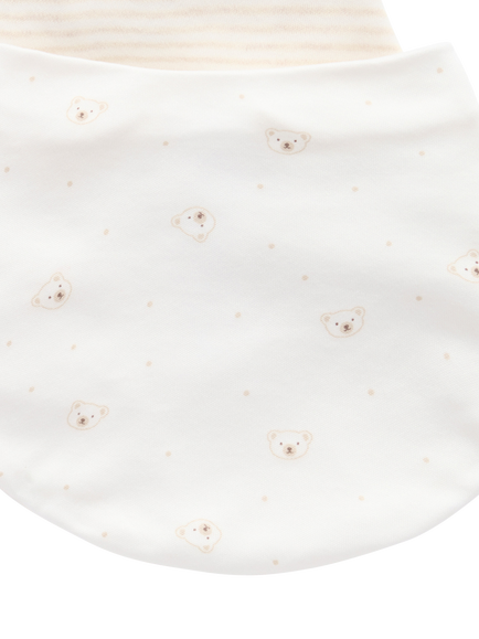 Purebaby Baby Essential Dribble Bib, Pack of 2, Vanilla Bear Pack - view 2, Vanilla Bear Pack