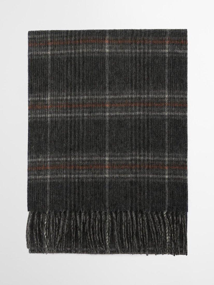 Product image 2 of 6, which shows Barbour Marsden Wool Reversible Scarf, Grey/Navy