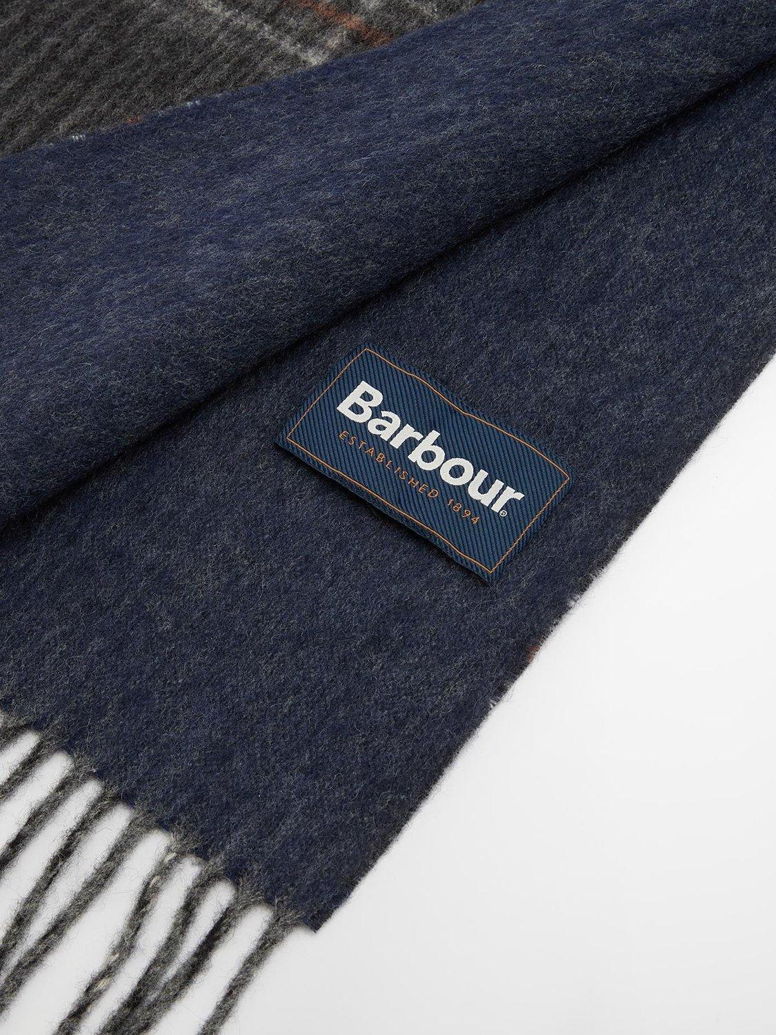 Product image 4 of 6, which shows Barbour Marsden Wool Reversible Scarf, Grey/Navy