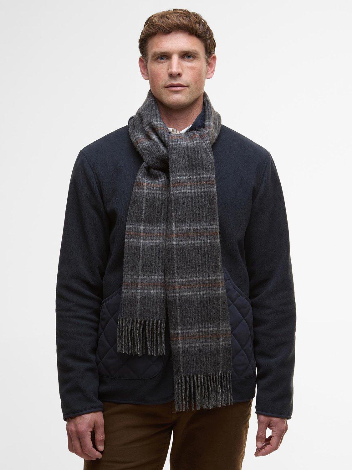 Product image 5 of 6, which shows Barbour Marsden Wool Reversible Scarf, Grey/Navy