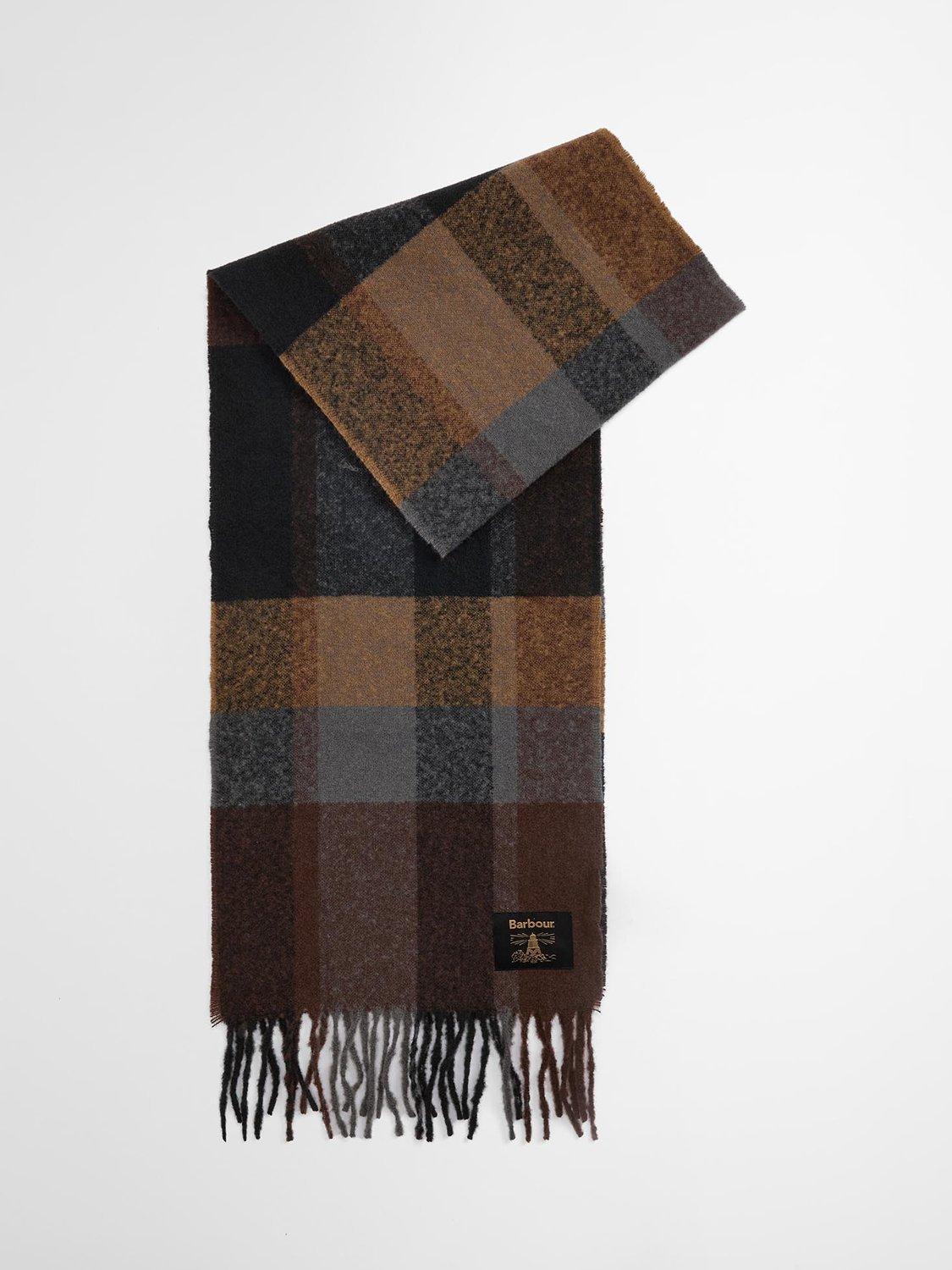 Product image 1 of 6, which shows Barbour Westerdale Check Scarf, Midnight Oak