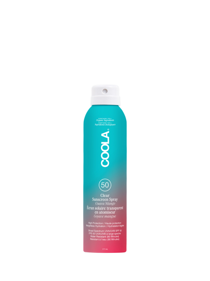 COOLA Clear Sunscreen Spray SPF 50, Guava Mango, 177ml, 