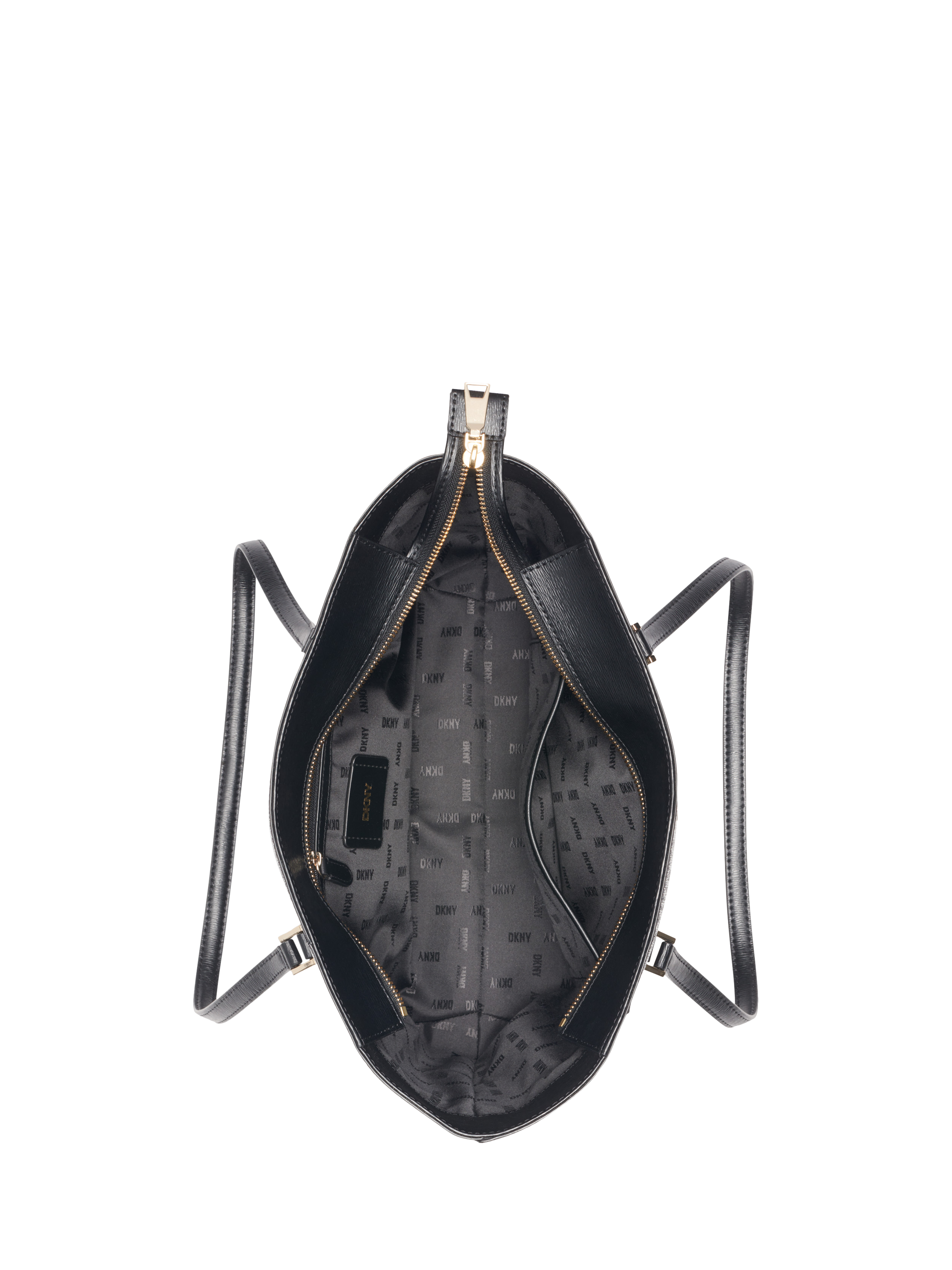 Product image 3 of 5, which shows DKNY Bryant Tote Gold Hardware Bag, Black/Grey