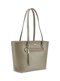DKNY Bryant Leather Tote Bag - view 2, Khaki