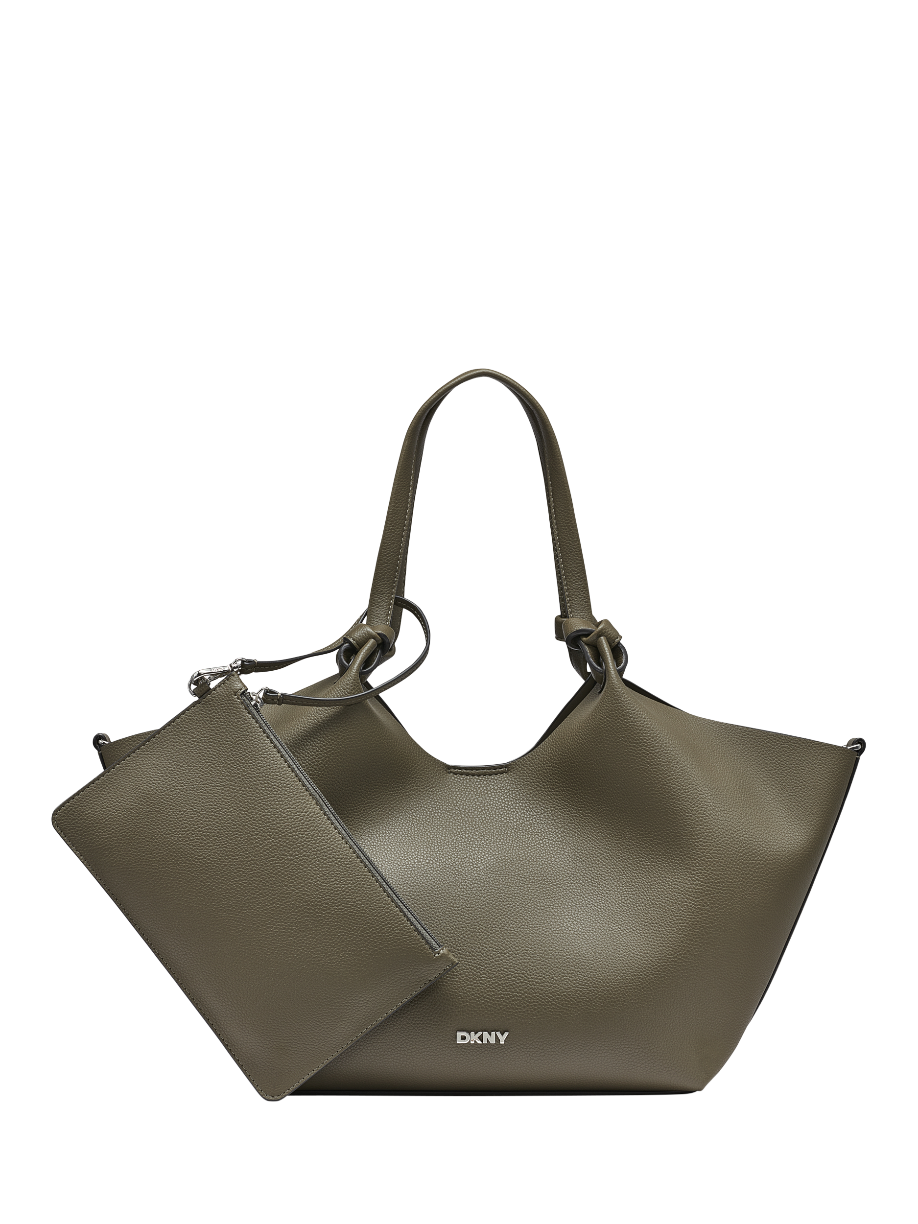 Product image 1 of 6, which shows DKNY Paula Shopper Tote Bag, Khaki