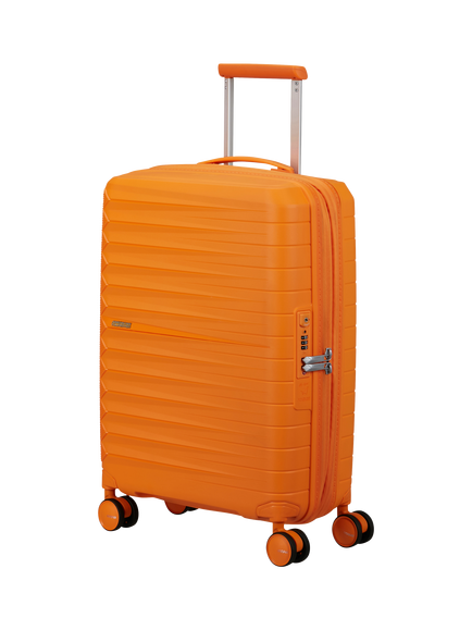 American Tourister Fastforward 55cm Expandable 4-Wheel Cabin Suitcase, 36/44L, Radiant Orange