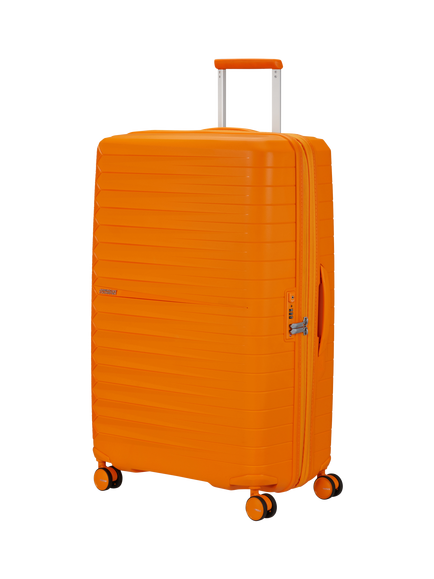 American Tourister Fastforward 78cm Expandable 4-Wheel Suitcase, 108/118L, Radiant Orange