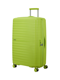 American Tourister Fastforward 4-Wheel Spinner 78cm Expandable Large Suitcase, Neon Lime