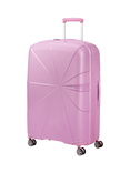 American Tourister StarVibe 4-Wheel Spinner 77cm Expandable Large Suitcase, Metallic Pastel Lavender