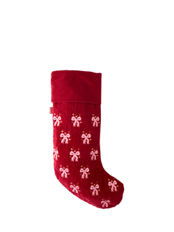 Elizabeth Scarlett Dazzling Bow Stocking, Red, Red
