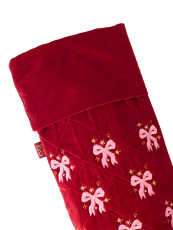 Elizabeth Scarlett Dazzling Bow Stocking, Red - view 2, Red