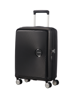 American Tourister SoundBox 4-Wheel Spinner 55cm Expandable Cabin Case, Bass Black