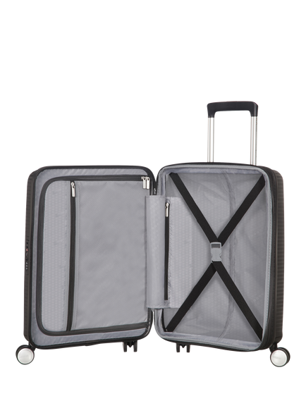 American Tourister Soundbox 4-Wheel Spinner 55cm Expandable Cabin Case - view 2, Bass Black