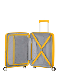 American Tourister SoundBox 4-Wheel Spinner 55cm Expandable Cabin Case, Golden Yellow