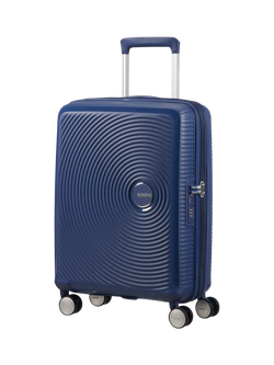 American Tourister SoundBox 4-Wheel Spinner 55cm Expandable Cabin Case, Midnight Navy
