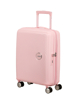 American Tourister SoundBox 4-Wheel Spinner 55cm Expandable Cabin Case, Pastel Pink