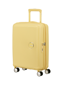 American Tourister SoundBox 4-Wheel Spinner 55cm Expandable Cabin Case, Pastel Yellow