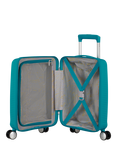 American Tourister SoundBox 4-Wheel Spinner 55cm Expandable Cabin Case, Golden Yellow, Turquoise Tonic