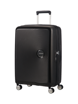 American Tourister SoundBox 4-Wheel Spinner 67cm Expandable Medium Suitcase, Bass Black
