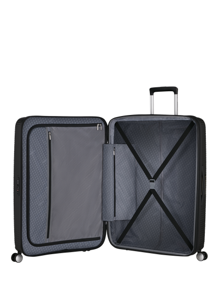 American Tourister Soundbox 4-Wheel Spinner 67cm Expandable Medium Suitcase - view 2, Bass Black