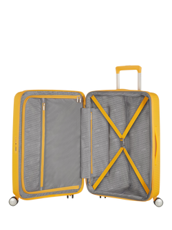 American Tourister SoundBox 4-Wheel Spinner 67cm Expandable Medium Suitcase - view 2, Golden Yellow