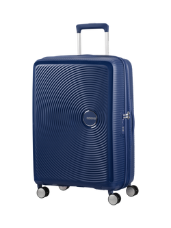 American Tourister SoundBox 4-Wheel Spinner 67cm Expandable Medium Suitcase, Midnight Navy