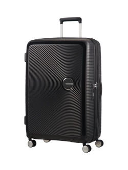 American Tourister SoundBox 4-Wheel Spinner 77cm Expandable Large Suitcase, Bass Black