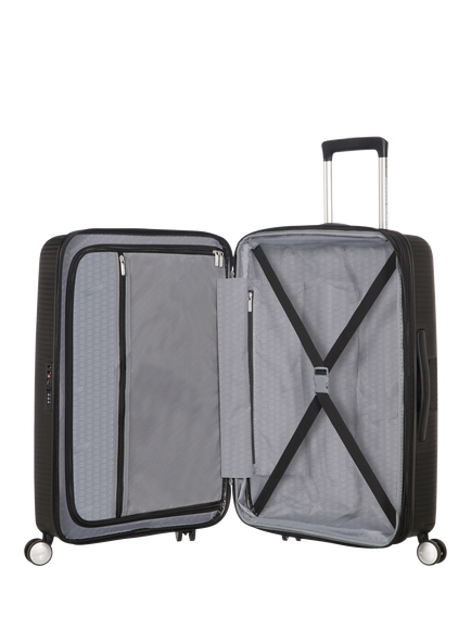 American Tourister Soundbox 4-Wheel Spinner 77cm Expandable Large Suitcase - view 2, Bass Black