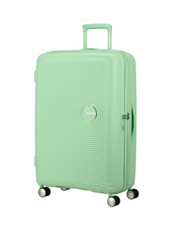 American Tourister SoundBox 4-Wheel Spinner 77cm Expandable Large Suitcase, Pastel Green