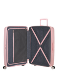 American Tourister SoundBox 4-Wheel Spinner 77cm Expandable Large Suitcase, Pastel Pink