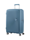 American Tourister SoundBox 4-Wheel Spinner 77cm Expandable Large Suitcase, Stone Blue