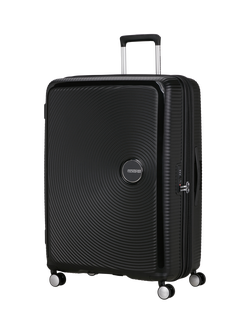American Tourister SoundBox 4-Wheel Spinner 80cm Expandable Large Suitcase, Bass Black