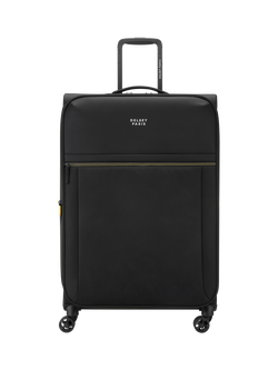 DELSEY Brochant 3.0 4-Wheel 78cm Expandable Large Suitcase, Deep Black, Deep Black