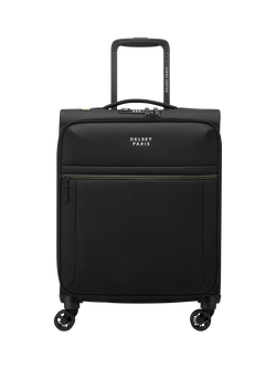 DELSEY Brochant 3.0 Slim 4-Wheel 55cm Cabin Case, Deep Black, Deep Black