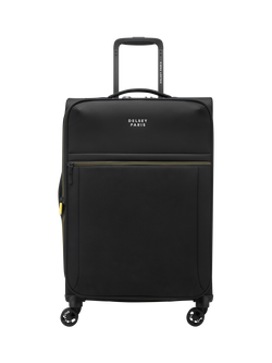 DELSEY Brochant 3.0 4-Wheel 67cm Expandable Medium Suitcase, Deep Black, Deep Black